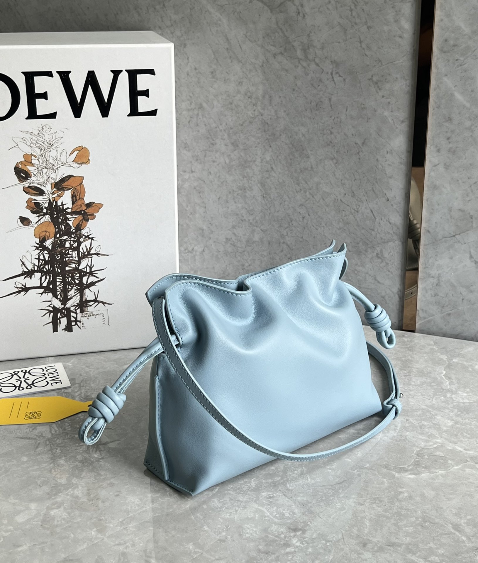 Loewe Mini Flamenco clutch in nappa calfskin Light Blue